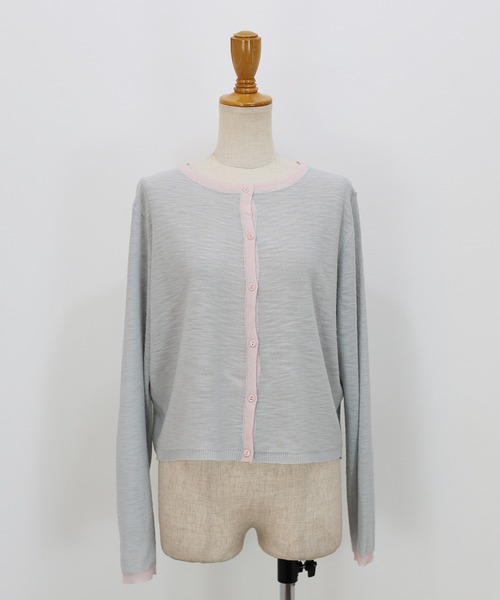 新色バイカラー追加》シアーニットカーディガン（カーディガン/ボレロ