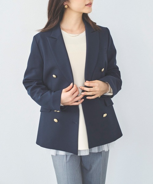 ≪新色追加≫ゴールドボタンダブルジャケット【2サイズ展開