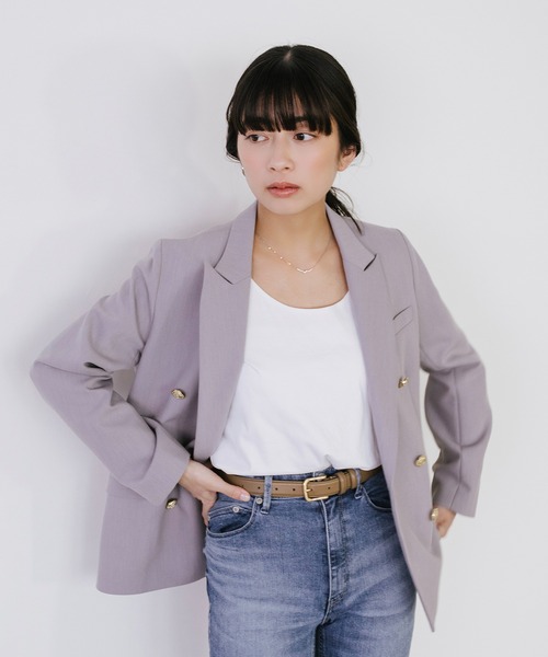 ≪新色追加≫ゴールドボタンダブルジャケット【2サイズ展開