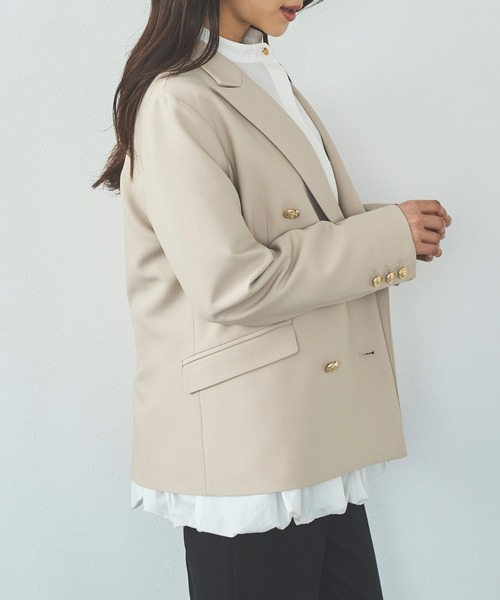 Sirin(シリン)の「≪新色追加≫ゴールドボタンダブルジャケット【2サイズ展開】(テーラードジャケット・レディース・ライトグレー/ネイビー/ライトベージュ・X-SMALL/SMALL)」の12枚目の写真