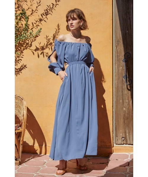 セール】Mykonos Open Sleeve Dress オフショルカットアウトドレス