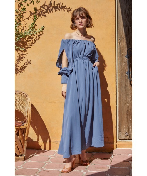 セール】Mykonos Open Sleeve Dress オフショルカットアウトドレス