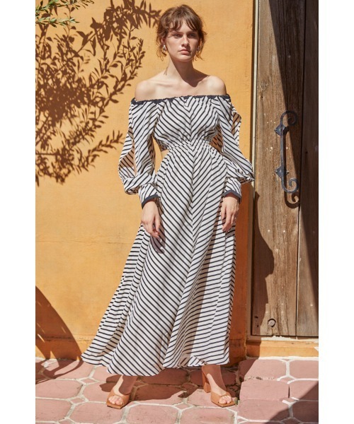 セール】Mykonos Open Sleeve Dress オフショルカットアウトドレス