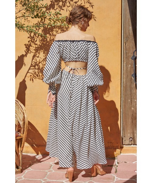 セール】Mykonos Open Sleeve Dress オフショルカットアウトドレス