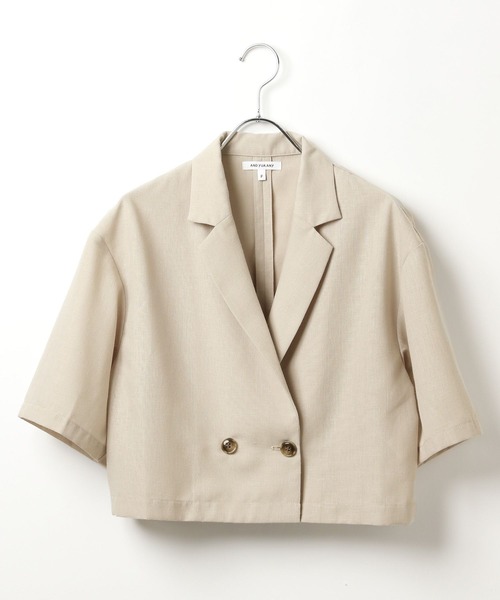 GLOBAL WORK(グローバルワーク)の「ジャケット*ショートパンツセット/AND YUA ANY/321122(セットアップ・キッズ・チャコール/グレイッシュベージュ・FREE)」の5枚目の写真