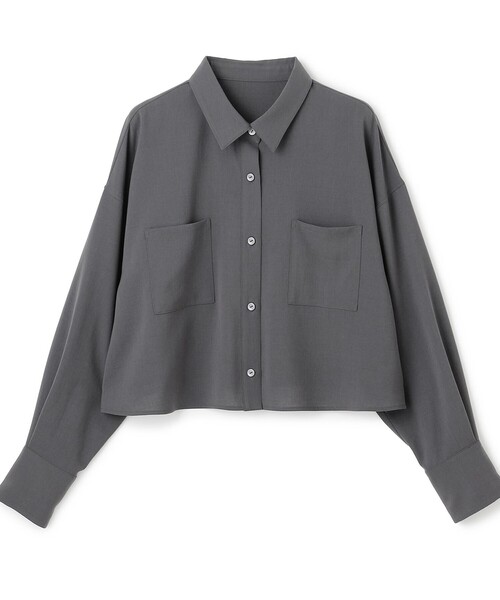 uncrave(アンクレイヴ)の「ドライタッチトロ ショートシャツ(シャツ/ブラウス・レディース・ブラック系/サックスブルー系/アイボリー系/グレー系/ライトイエロー系・2/1)」の2枚目の写真