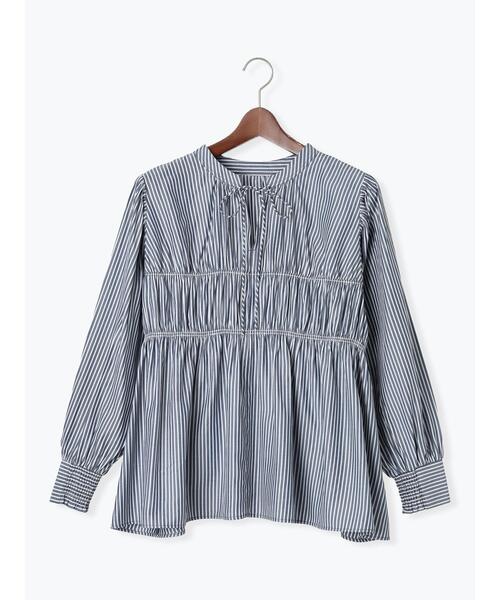 Te chichi TERRASSE(テチチテラス)の「シャーリング前後2WAYブラウス(シャツ/ブラウス・レディース・サックスブルー/ネイビー/グリーン・F)」の14枚目の写真