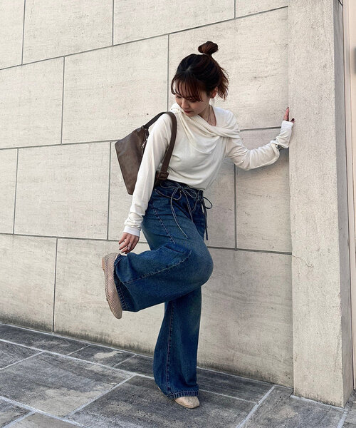 mystic（ミスティック）の「マルチリボンデニム（デニムパンツ・レディース・ブルー/ブルー系その他2・2/1/0）」の6枚目の写真