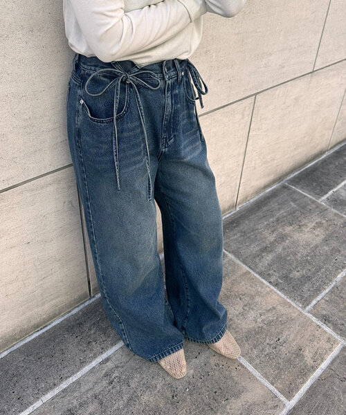 マルチリボンデニム（デニムパンツ）｜mystic（ミスティック）の