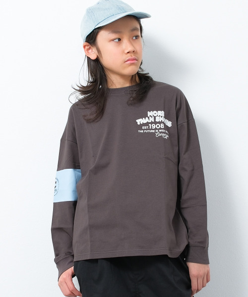 CONVERSE（コンバース）の「CONVERSE 別注袖ラインプリントロングTシャツ（Tシャツ/カットソー・キッズ・ブラック/グリーン/チャコールグレー・160/150/140/130）」の8枚目の写真
