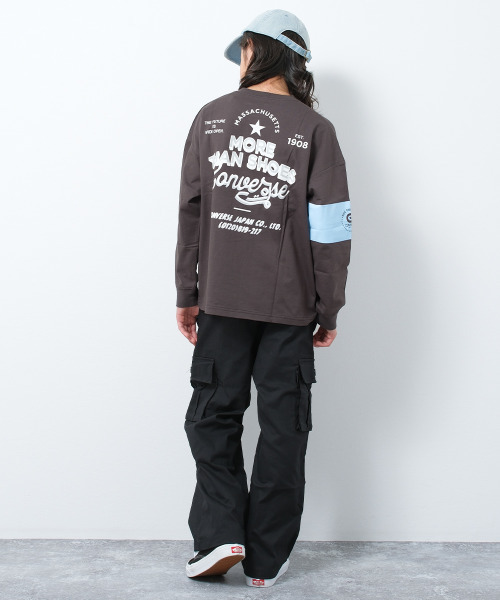 CONVERSE（コンバース）の「CONVERSE 別注袖ラインプリントロングTシャツ（Tシャツ/カットソー・キッズ・ブラック/グリーン/チャコールグレー・160/150/140/130）」の10枚目の写真