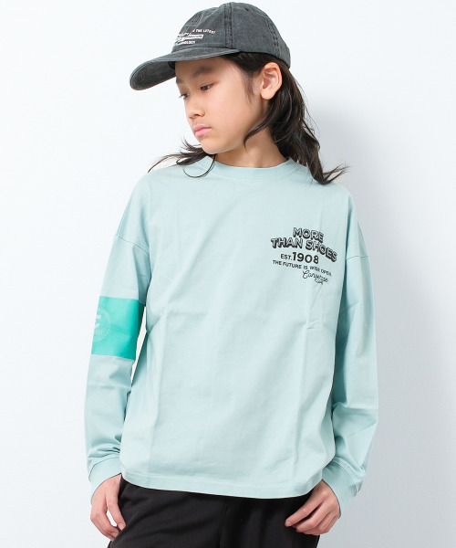 CONVERSE（コンバース）の「CONVERSE 別注袖ラインプリントロングTシャツ（Tシャツ/カットソー・キッズ・ブラック/グリーン/チャコールグレー・160/150/140/130）」の11枚目の写真