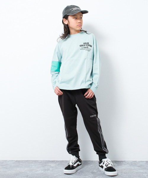CONVERSE（コンバース）の「CONVERSE 別注袖ラインプリントロングTシャツ（Tシャツ/カットソー・キッズ・ブラック/グリーン/チャコールグレー・160/150/140/130）」の12枚目の写真