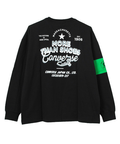 CONVERSE（コンバース）の「CONVERSE 別注袖ラインプリントロングTシャツ（Tシャツ/カットソー・キッズ・ブラック/グリーン/チャコールグレー・160/150/140/130）」の15枚目の写真