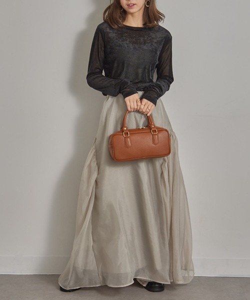 AULENTTI（オウレンティ）の「【AULENTTI】追加入荷 / 2wayレザーボストンショルダーバッグ LB-85929-DO（ショルダーバッグ・レディース・ブラック/ブラウン/グレイッシュベージュ・FREE）」の12枚目の写真