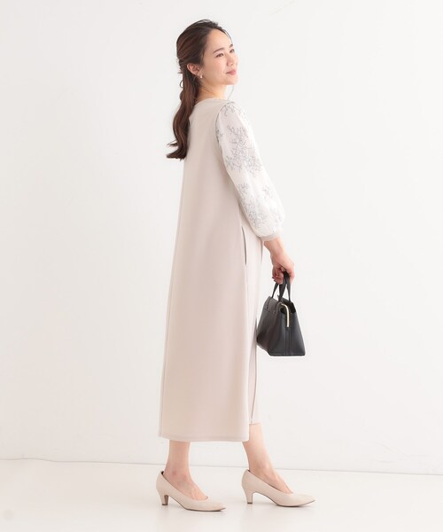 DRESKIP(ドレスキップ)の「◆1枚で上品に決まる お袖レース切り替え7分袖ワンピース(ワンピース・レディース・ナチュラル/ブラック/チャコールグレー・01/02/03/04)」の13枚目の写真