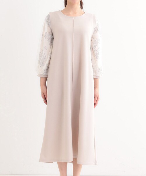 DRESKIP(ドレスキップ)の「◆1枚で上品に決まる お袖レース切り替え7分袖ワンピース(ワンピース・レディース・ナチュラル/ブラック/チャコールグレー・01/02/03/04)」の16枚目の写真