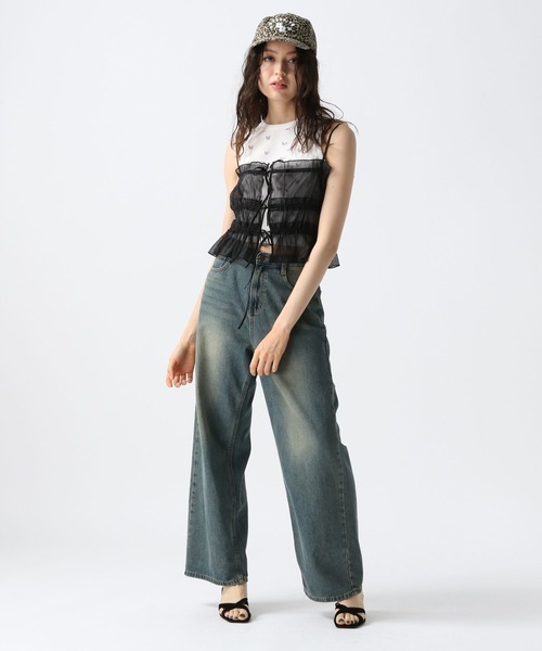 FOREVER 21(フォーエバー トゥエンティーワン)の「【2025SS】シャーリングチュールビスチェ(その他トップス・レディース・アイボリー/ブラック/ブルー・FREE)」の21枚目の写真