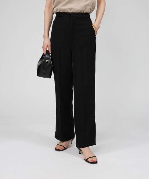 BABYLONE（バビロン）の「サイドスリットセミフレアパンツ（スラックス・レディース・オフホワイト/ブラック・36inch/38inch）」の5枚目の写真