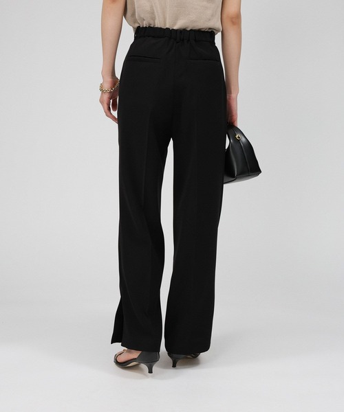 BABYLONE（バビロン）の「サイドスリットセミフレアパンツ（スラックス・レディース・オフホワイト/ブラック・36inch/38inch）」の6枚目の写真