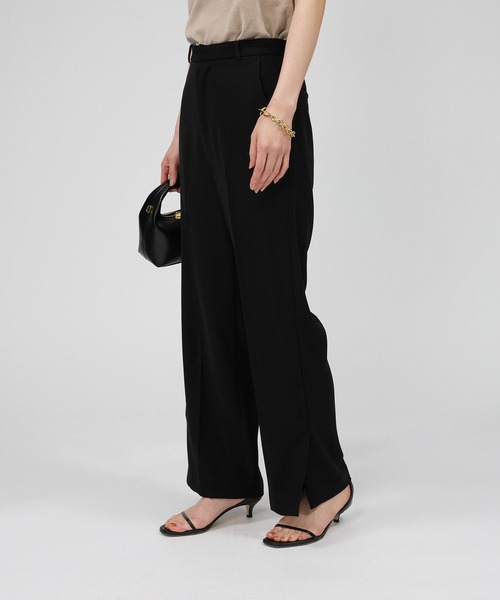 BABYLONE（バビロン）の「サイドスリットセミフレアパンツ（スラックス・レディース・オフホワイト/ブラック・36inch/38inch）」の7枚目の写真