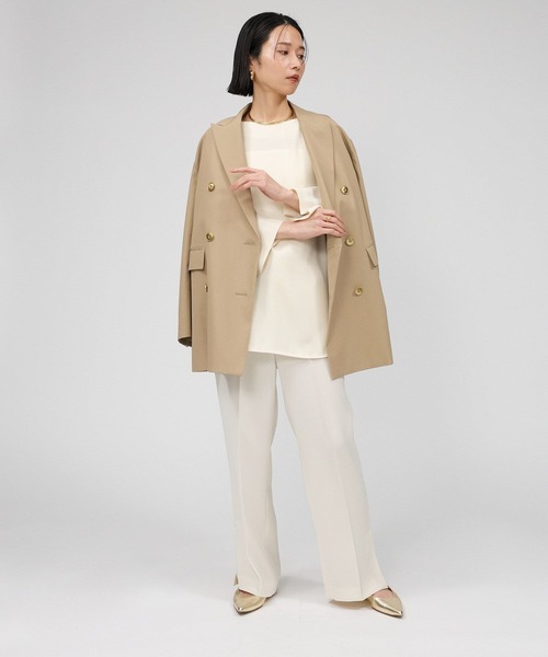 BABYLONE（バビロン）の「サイドスリットセミフレアパンツ（スラックス・レディース・オフホワイト/ブラック・36inch/38inch）」の20枚目の写真