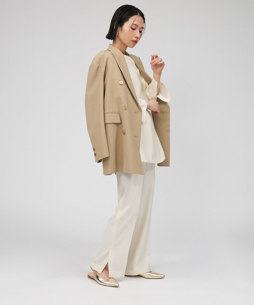 BABYLONE（バビロン）の「サイドスリットセミフレアパンツ（スラックス・レディース・オフホワイト/ブラック・36inch/38inch）」の22枚目の写真