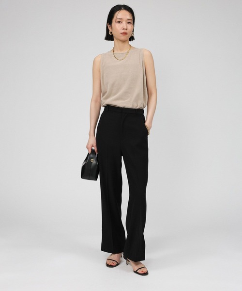 BABYLONE（バビロン）の「サイドスリットセミフレアパンツ（スラックス・レディース・オフホワイト/ブラック・36inch/38inch）」の8枚目の写真