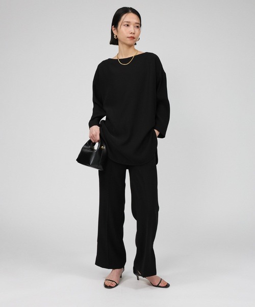 BABYLONE（バビロン）の「サイドスリットセミフレアパンツ（スラックス・レディース・オフホワイト/ブラック・36inch/38inch）」の18枚目の写真