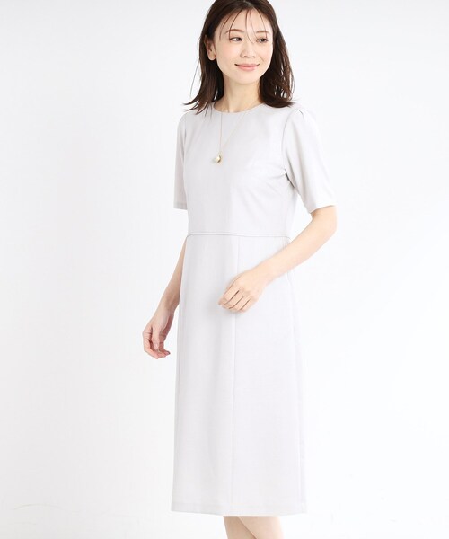 Reflect（リフレクト）の「【夏SALE／UVカット／洗える／セットアップ可】ドライタッチ五分袖ワンピース（ワンピース・レディース・ネイビー/ライトグレー・05/07/09/11/13/15 /17）」の14枚目の写真