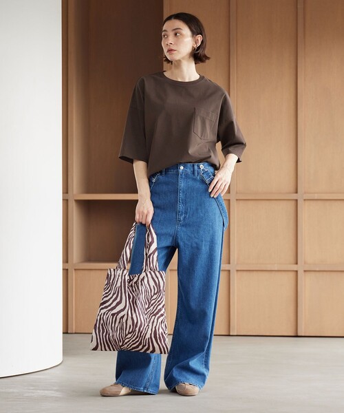 BEAUTY&YOUTH UNITED ARROWS（ビューティーアンドユースユナイテッドアローズ）の「ドルマンスリーブ ポケット Tシャツ 接触冷感（Tシャツ/カットソー・レディース・ピンク/ダークブラウン/ブラック/オフホワイト/ベージュ/ライトブルー・FREE）」の10枚目の写真