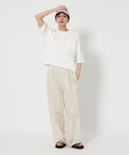 BEAUTY&YOUTH UNITED ARROWS（ビューティーアンドユースユナイテッドアローズ）の「ドルマンスリーブ ポケット Tシャツ 接触冷感（Tシャツ/カットソー・レディース・ピンク/ダークブラウン/ブラック/オフホワイト/ベージュ/ライトブルー・FREE）」の14枚目の写真