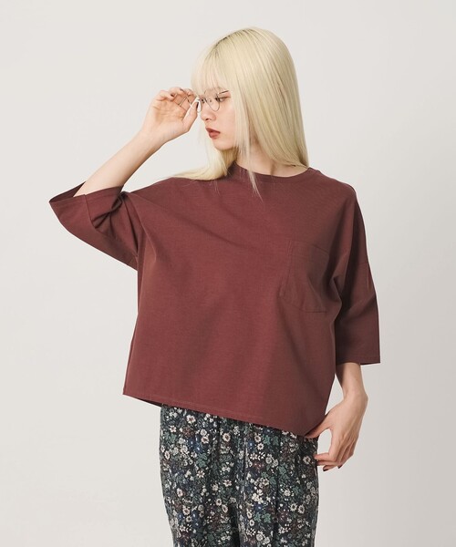 BEAUTY&YOUTH UNITED ARROWS（ビューティーアンドユースユナイテッドアローズ）の「ドルマンスリーブ ポケット Tシャツ 接触冷感（Tシャツ/カットソー・レディース・ピンク/ダークブラウン/ブラック/オフホワイト/ベージュ/ライトブルー/ワイン・FREE）」の11枚目の写真