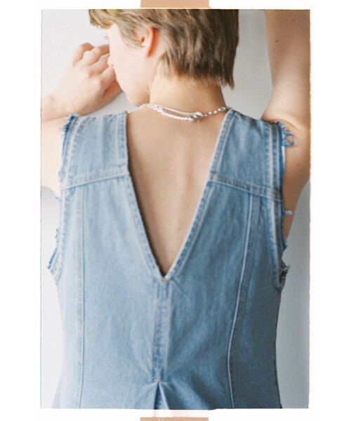 Ray BEAMS（レイビームス）の「デニム ジップ タイト ワンピース（ワンピース・レディース・グレー/ブルー・0/1）」の5枚目の写真