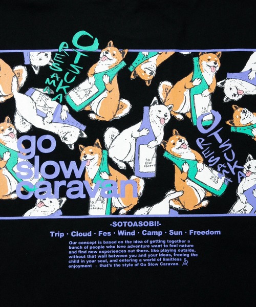 go slow caravan(ゴースローキャラバン)の「USA/C スクエアLOGO バックプリント ゆったり TEE(Tシャツ/カットソー・メンズ・ホワイト/アイボリー/ブラック/イエロー/ブルー/バイオレット・MEDIUM/LARGE/X-LARGE)」の14枚目の写真