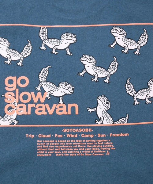 go slow caravan(ゴースローキャラバン)の「USA/C スクエアLOGO バックプリント ゆったり TEE(Tシャツ/カットソー・メンズ・ホワイト/アイボリー/ブラック/イエロー/ブルー/バイオレット・MEDIUM/LARGE/X-LARGE)」の20枚目の写真
