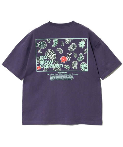 go slow caravan(ゴースローキャラバン)の「USA/C スクエアLOGO バックプリント ゆったり TEE(Tシャツ/カットソー・メンズ・ホワイト/アイボリー/ブラック/イエロー/ブルー/バイオレット・MEDIUM/LARGE/X-LARGE)」の22枚目の写真