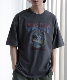 【Disney/ディズニー】ヴィンテージライクロックミッキープリントTシャツ