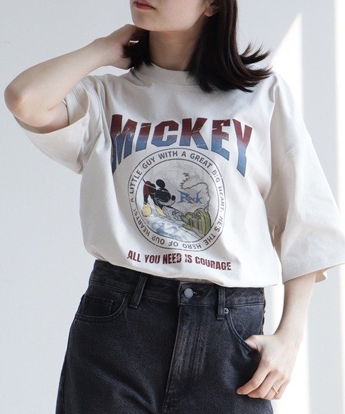Disney(ディズニー)の「【Disney/ディズニー】ヴィンテージライクロックミッキープリントTシャツ(Tシャツ/カットソー・メンズ・スミクロ/ブラック系その他/ホワイト系その他/アイボリー・M/LL/L)」の22枚目の写真