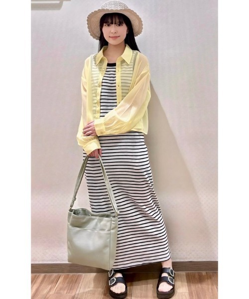 Honeys(ハニーズ)の「【UVカット】カップ付ワンピ―ス(ワンピース・レディース・ブラック/ベージュ系その他/イエロー系その他/ネイビー×ホワイト・LL/S/M/L)」の9枚目の写真