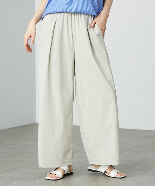 SOMETHING（サムシング）の「SOMETHING ウエストゴムSLワイドパンツ【UVカット・冷感・防シワ】夏用・涼しい（その他パンツ・レディース・ブラック/アイボリー/ネイビー/ミント・FREE）」の18枚目の写真