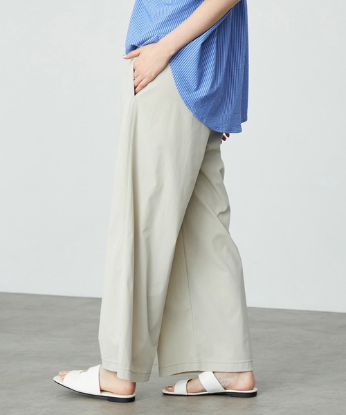 SOMETHING（サムシング）の「SOMETHING ウエストゴムSLワイドパンツ【UVカット・冷感・防シワ】夏用・涼しい（その他パンツ・レディース・ブラック/アイボリー/ネイビー/ミント・FREE）」の19枚目の写真