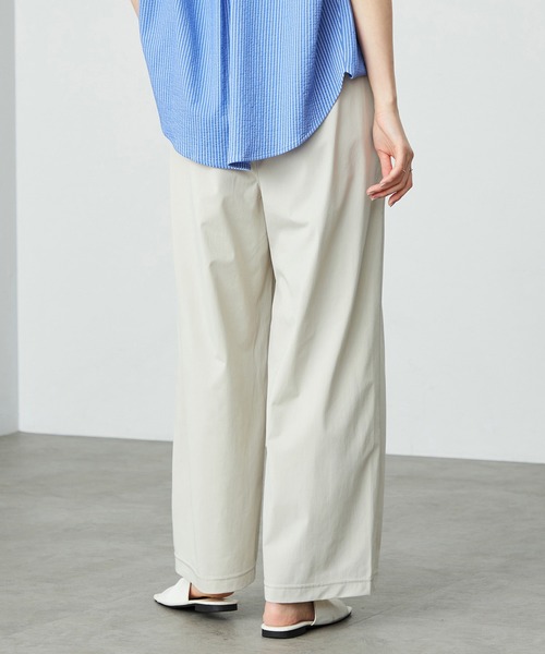 SOMETHING（サムシング）の「SOMETHING ウエストゴムSLワイドパンツ【UVカット・冷感・防シワ】夏用・涼しい（その他パンツ・レディース・ブラック/アイボリー/ネイビー/ミント・FREE）」の21枚目の写真