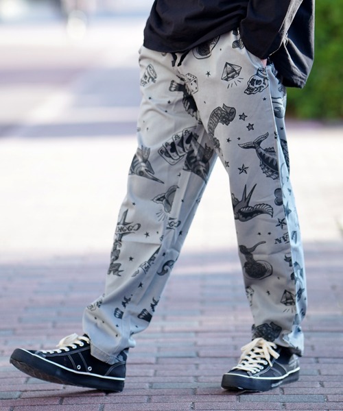 Cookman Chef Pants Old Tattoo シェフパンツ 総柄 Cookman クックマン シェフパンツ Chef pants 公式 ショップ 南