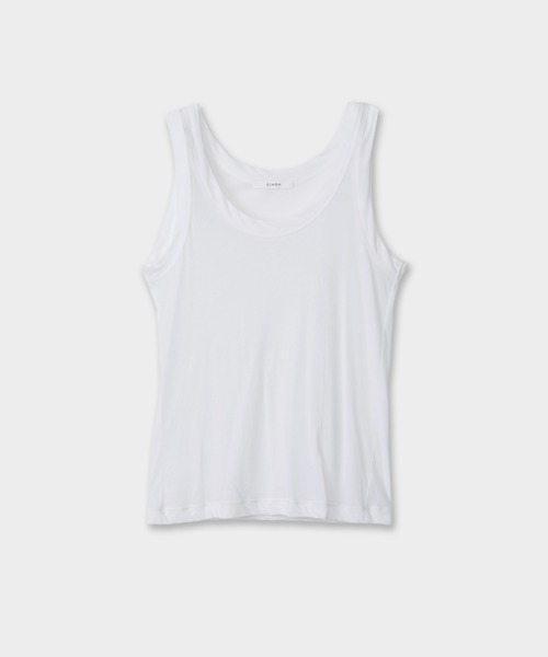 CINOH(チノ)の「SHEFタンクトップ(Tシャツ/カットソー・レディース・サックスブルー/チャコールグレー/ホワイト・38/36)」の9枚目の写真