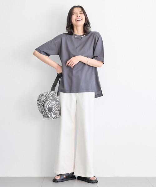 BARNYARDSTORM（バンヤードストーム）の「BARNYARDSTORM / UVカットCOOLタッチT【UVカット＋接触冷感】【WEB限定カラー】（Tシャツ/カットソー・レディース・ブラウン/チャコールグレー/ホワイト/ベージュ/ブラック・S/M）」の11枚目の写真