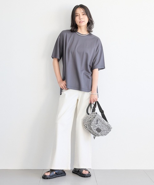 BARNYARDSTORM（バンヤードストーム）の「BARNYARDSTORM / UVカットCOOLタッチT【UVカット＋接触冷感】【WEB限定カラー】（Tシャツ/カットソー・レディース・ブラウン/チャコールグレー/ホワイト/ベージュ/ブラック・S/M）」の6枚目の写真