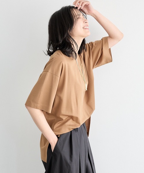 BARNYARDSTORM（バンヤードストーム）の「BARNYARDSTORM / UVカットCOOLタッチT【UVカット＋接触冷感】【WEB限定カラー】（Tシャツ/カットソー・レディース・ブラウン/チャコールグレー/ホワイト/ベージュ/ブラック・S/M）」の17枚目の写真