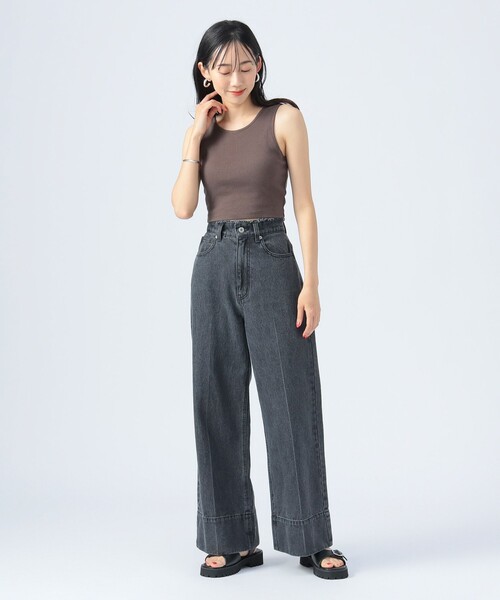 BEAMS HEART（ビームスハート）の「カップ付き クロップド タンクトップ（タンクトップ・レディース・チャコールグレー/ブラウン/ホワイト系その他5・FREE）」の5枚目の写真