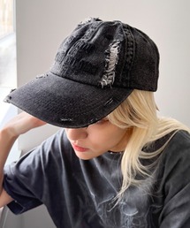 WEGO | WEGO/オールドイングリッシュロゴダメージデニムキャップ(キャップ)